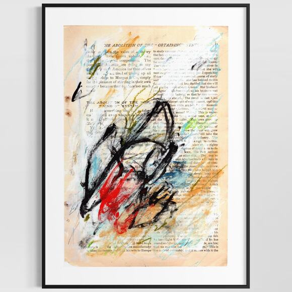 Original Abstract Modern Art Painting on Paper from 1902 Magazine #27 Signed